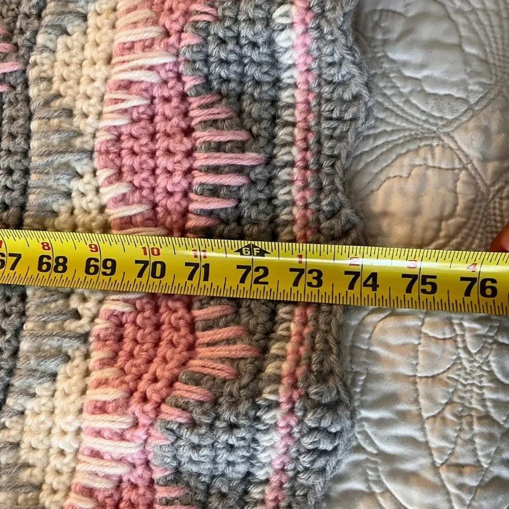 Granny Crochet Handmade Throw Blanket Vintage